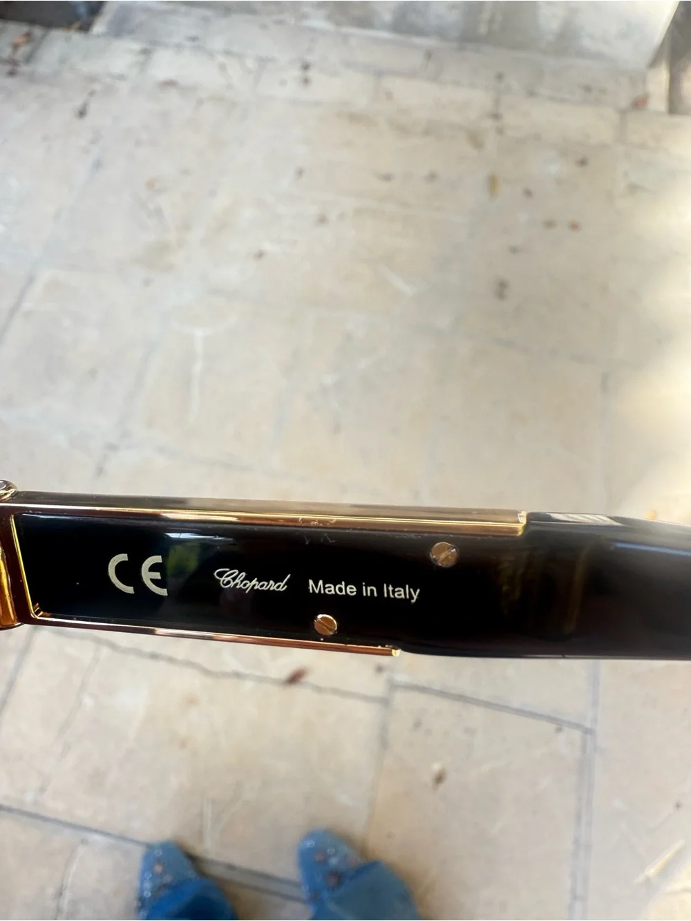 Authentic Chopard  Black and Gold Sunglasses